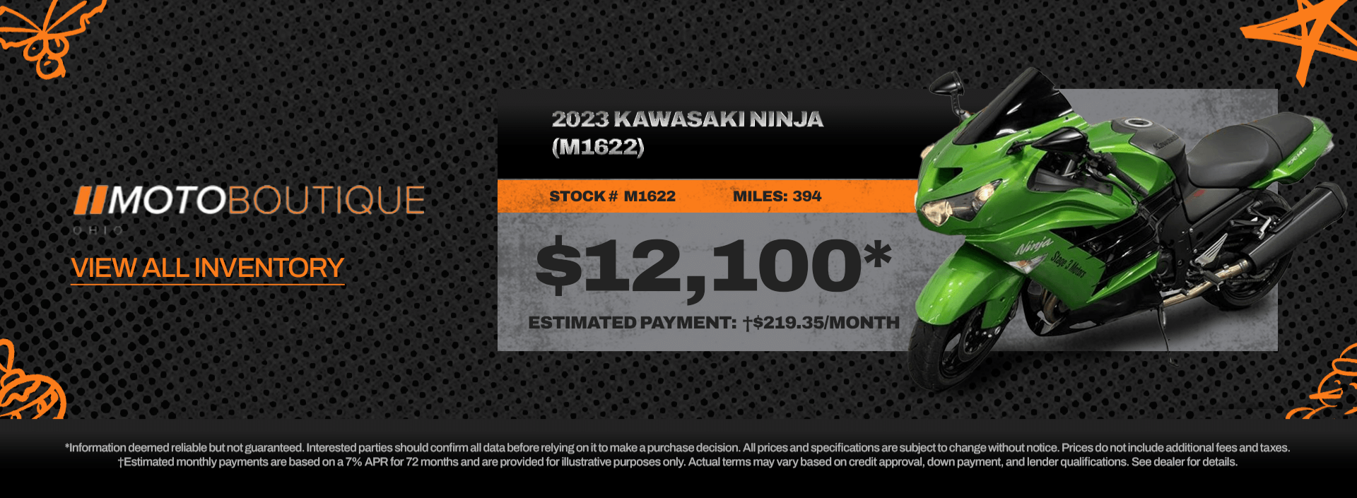 2023 Kawasaki Ninja sport motorcycle for sale at MotoBoutique Ohio.