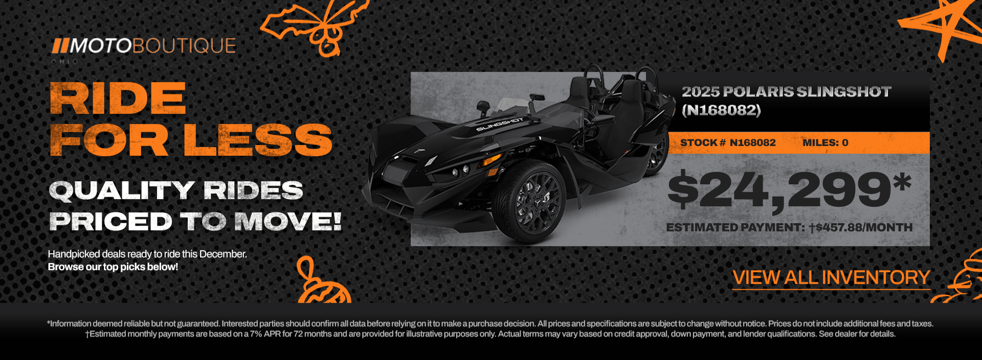 2025 Polaris Slingshot for sale at MotoBoutique Ohio with special pricing.